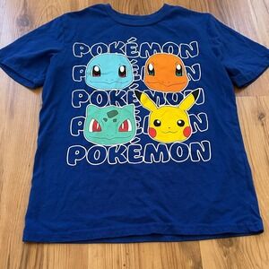 Pokémon Kids Blue‎ Graphic T-Shirt Pikachu Youth Size L 8/10